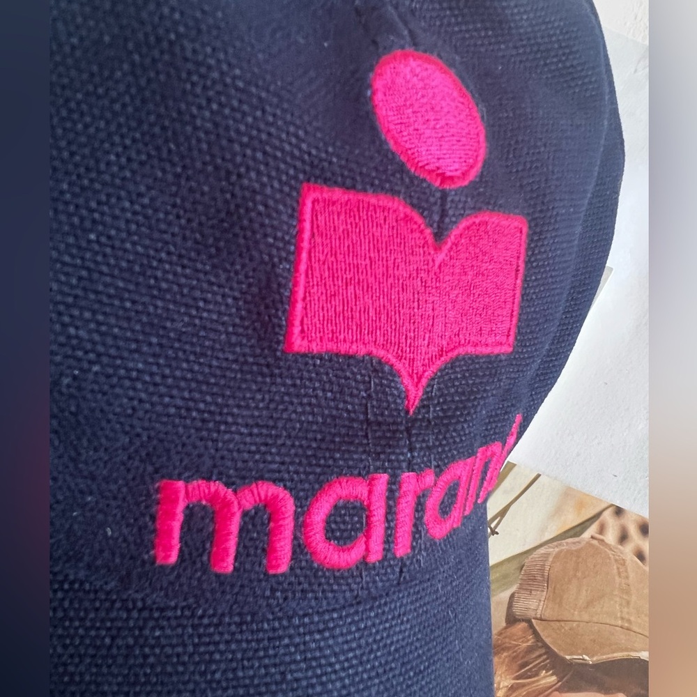 Isabel Marant Navy and Pink Logo Hat - Picture 5 of 8